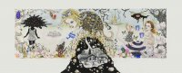 A World Outside -  80x195,5 cm. Felt-tip pen, watercolour and ink on paper. 