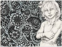 The Wallpaper -  57x76 cm. Pencil, Ink and watercolour on paper. 