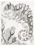 'Grey Area': THE CHAMELEON / KAMÆLEONEN - 2015, 76 x 57 cm., Ink, pencil, salt on paper. 'Grey Area': THE CHAMELEON / KAMÆLEONEN - 2015, 76 x 57 cm., Ink, pencil, salt on paper.