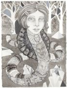 'Grey Area': THE COBRA / KOBRAEN - 2016, 76 x 57 cm., Ink, pencil, salt on paper. 'Grey Area': THE COBRA / KOBRAEN - 2016, 76 x 57 cm., Ink, pencil, salt on paper.