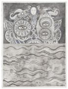 'Grey Area': THE SEA MONSTER / SØUHYRET - 2016, 76 x 57 cm., Ink, pencil, salt on paper. 'Grey Area': THE SEA MONSTER / SØUHYRET - 2016, 76 x 57 cm., Ink, pencil, salt on paper.