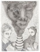 'Grey Area': THE VASE / VASEN - 2016, 76 x 57 cm., Ink, pencil, salt on paper. 'Grey Area': THE VASE / VASEN - 2016, 76 x 57 cm., Ink, pencil, salt on paper.