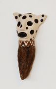 Exotic Souvenir (Rituel Broom with Kitten Head) - 2017, Burned ceramics, Acrylic paint, lacquer, 18x11 cm