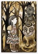 Small Brown Drawing (Girl in Forest) - 2017, Ink and pencil on paper, 26x18 cm Small Brown Drawing (Girl in Forest) - 2017, Ink and pencil on paper, 26x18 cm
