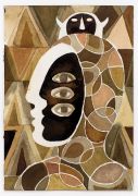 Small Brown Drawing (profile with three eyes, and abstract patterns) - 2017, Ink and pencil on paper, 26x18 cm Small Brown Drawing (profile with three eyes, and abstract patterns) - 2017, Ink and pencil on paper, 26x18 cm