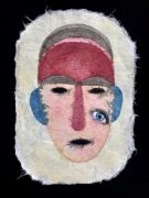 Face 2 (Mask) - 26x18,5 cm, Akvarel og tusch på japanpapir, 2019 Face 2 (Mask) - 26x18,5 cm, Akvarel og tusch på japanpapir, 2019