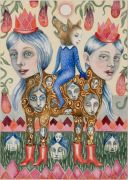 Månesyge. 2025. 51 x 36 cm (papirmål). Akvarel på papir - Månesyge. 2025. 51 x 36 cm (papirmål). Akvarel på papir -