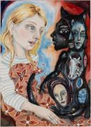 Mare. 2024. 51,0 x 36,0 cm (papirmål). Akvarel og tusch på papir - Mare. 2024. 51,0 x 36,0 cm (papirmål). Akvarel og tusch på papir -