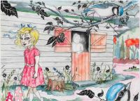 The Logg Cabin - 46x59 cm. Felt-tip pen, watercolour and pencil on paper The Logg Cabin - 46x59 cm. Felt-tip pen, watercolour and pencil on paper
