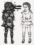 Paper Doll - 2009. 57x76 cm. Felt-tip pen, posca pen and indian ink on paper. Paper Doll - 2009. 57x76 cm. Felt-tip pen, posca pen and indian ink on paper.