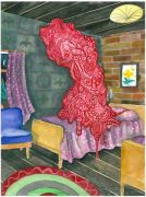 The_Hotel_Room - 2011, akvarel og filtpen på papir, 38 x 30 cm. The_Hotel_Room - 2011, akvarel og filtpen på papir, 38 x 30 cm.