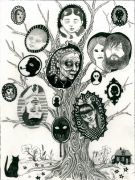 Family_Tree - _2013, 23 x 31 cm. Indian Ink and felt-tip pen on paper. Family_Tree - _2013, 23 x 31 cm. Indian Ink and felt-tip pen on paper.